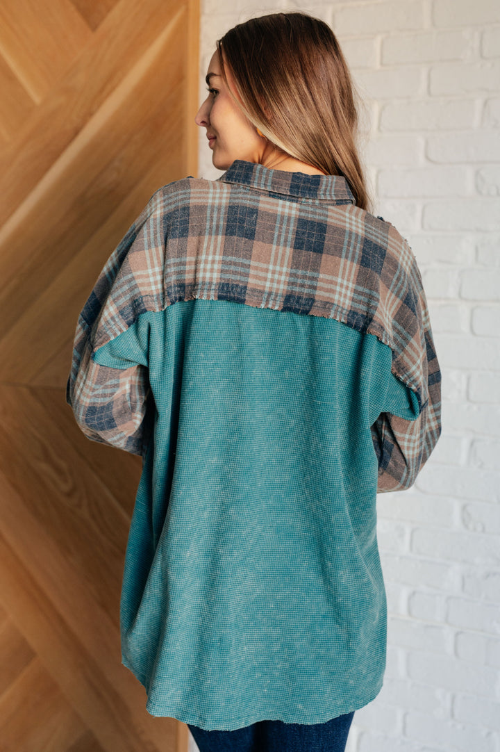 Tied for Time Thermal Plaid Button Up-110 Long Sleeve Tops-Inspired by Justeen-Women's Clothing Boutique