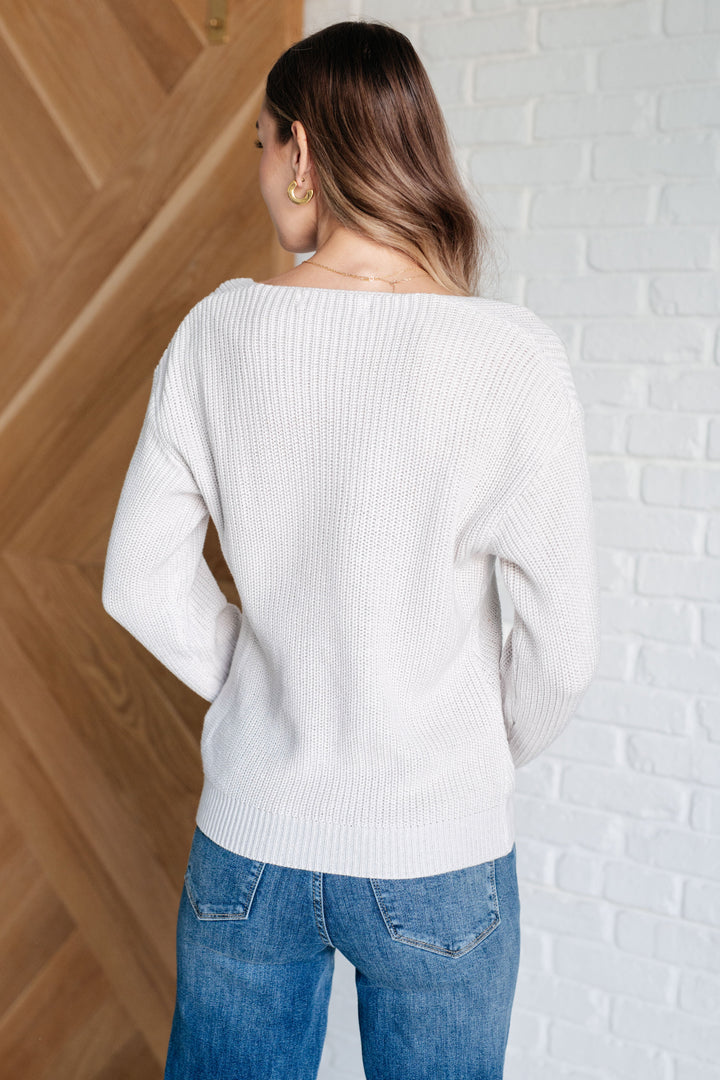 Told You So Ribbed Knit V Neck Sweater-Sweaters/Sweatshirts-Inspired by Justeen-Women's Clothing Boutique