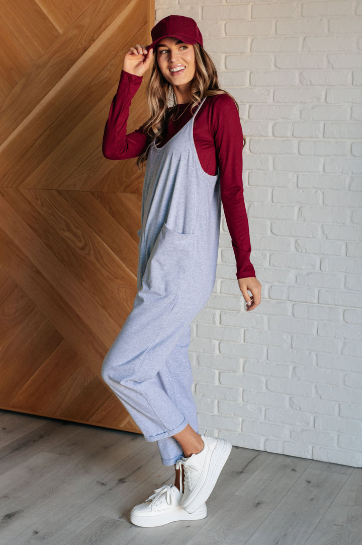 Totally Me Spaghetti Strap Jumpsuit in Heather Grey-Jumpsuits & Rompers-Inspired by Justeen-Women's Clothing Boutique