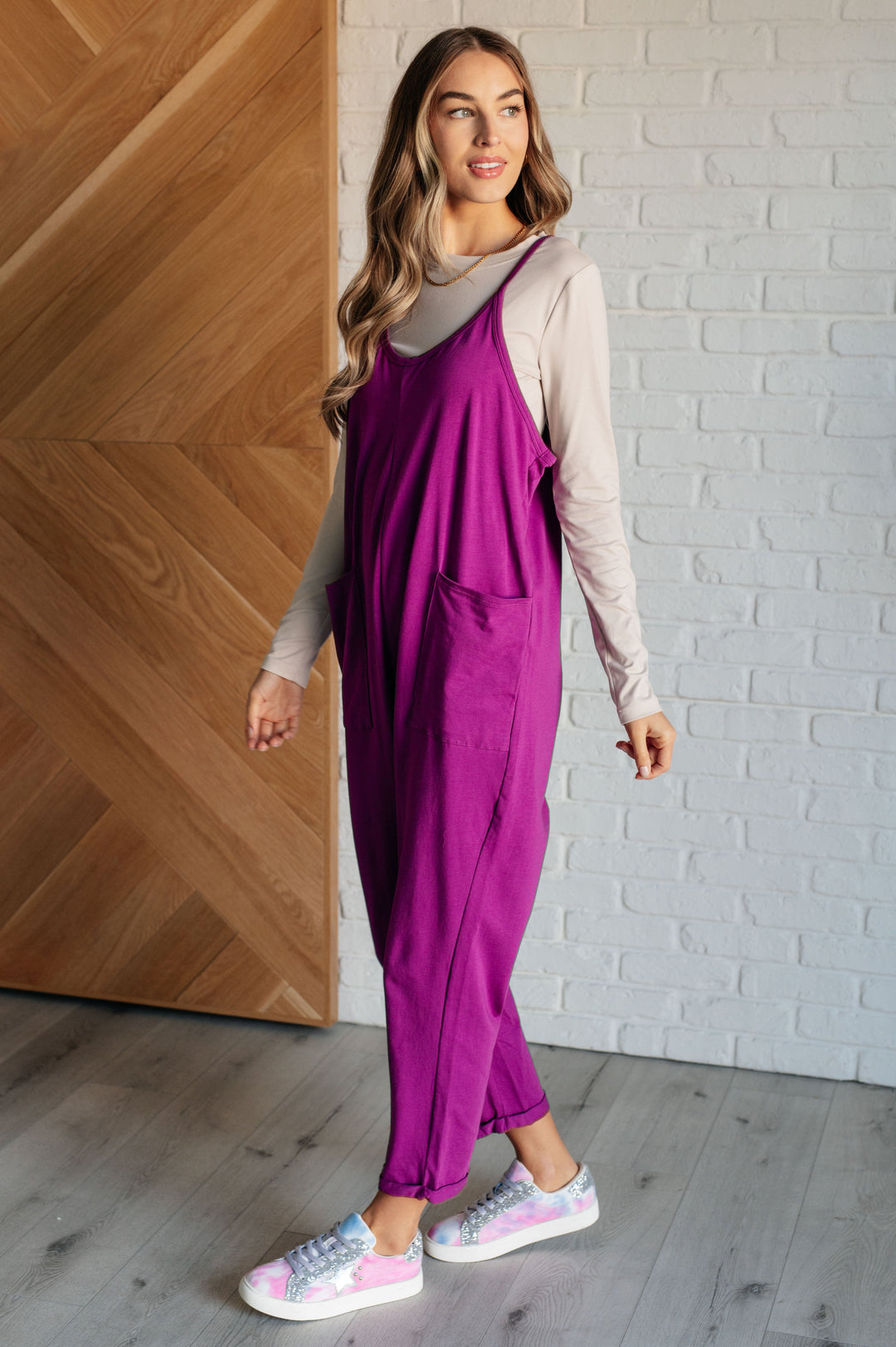 Totally Me Spaghetti Strap Jumpsuit in Light Plum-Jumpsuits & Rompers-Inspired by Justeen-Women's Clothing Boutique