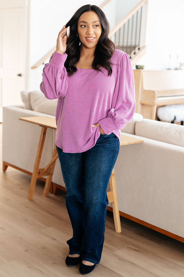 True to Your Word Balloon Sleeve Top-Long Sleeve Tops-Inspired by Justeen-Women's Clothing Boutique in Chicago, Illinois