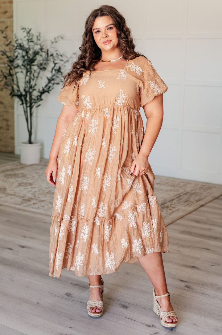 Trusting My Intuition Balloon Sleeve Dress in Camel-Dresses-Inspired by Justeen-Women's Clothing Boutique