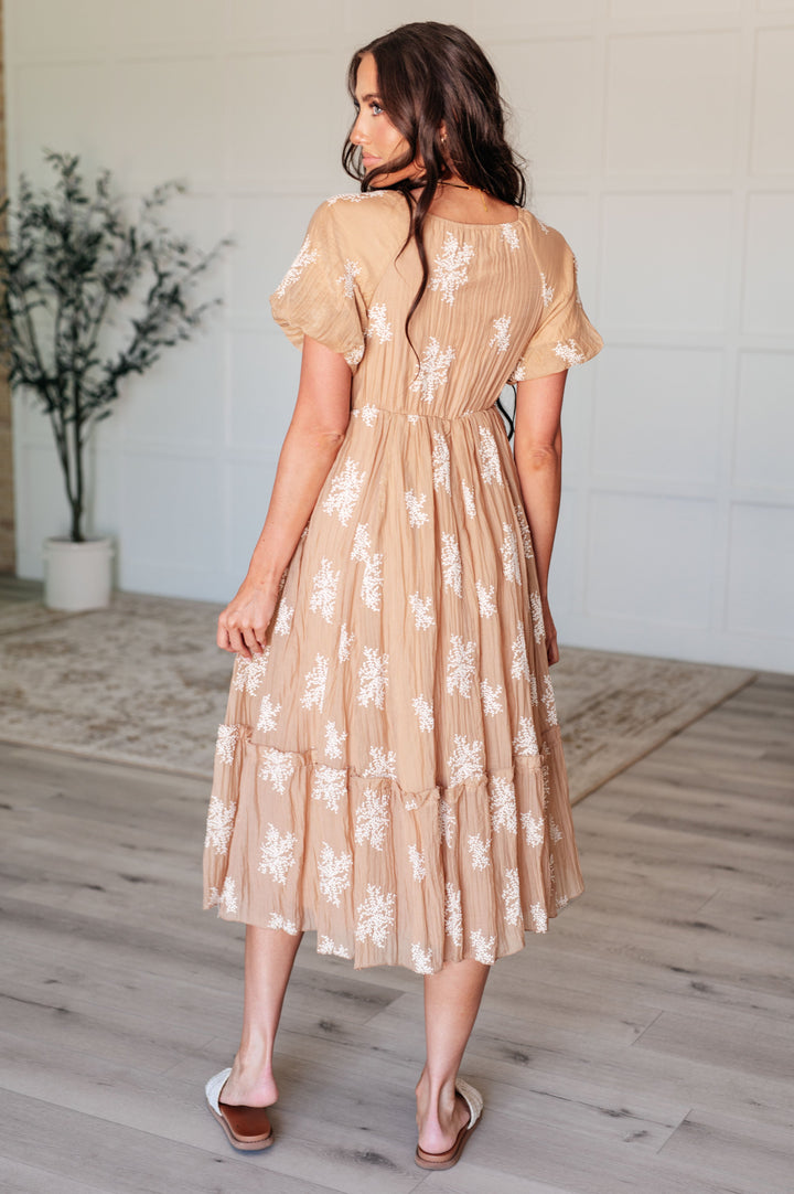 Trusting My Intuition Balloon Sleeve Dress in Camel-Dresses-Inspired by Justeen-Women's Clothing Boutique