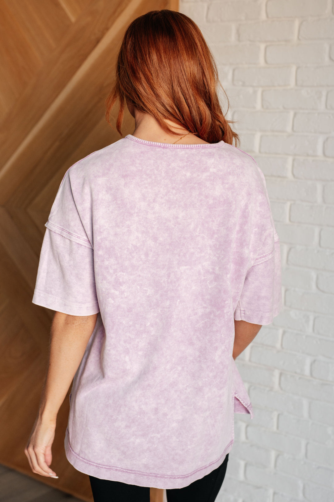 Unbothered Mineral Wash Top in Orchid Petal-100 Short Sleeve Tops-Inspired by Justeen-Women's Clothing Boutique