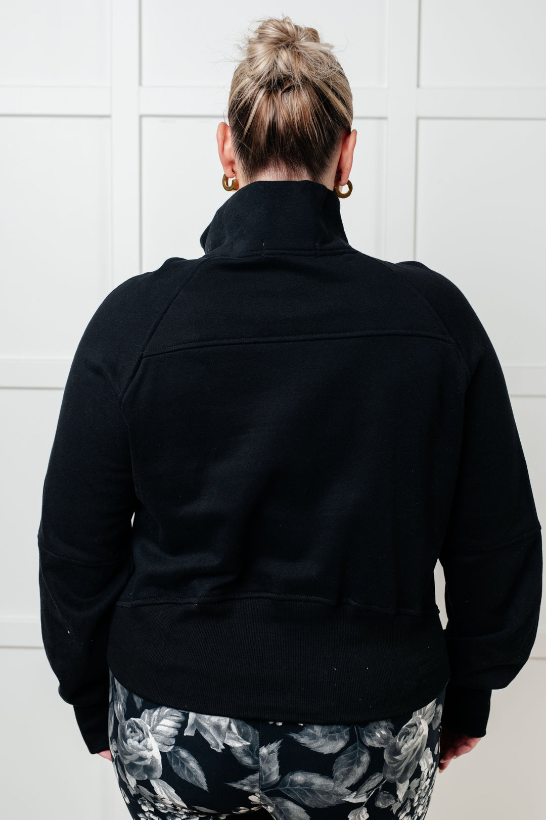 Under Her Spell Half Zip Pullover in Black-Sweaters/Sweatshirts-Inspired by Justeen-Women's Clothing Boutique