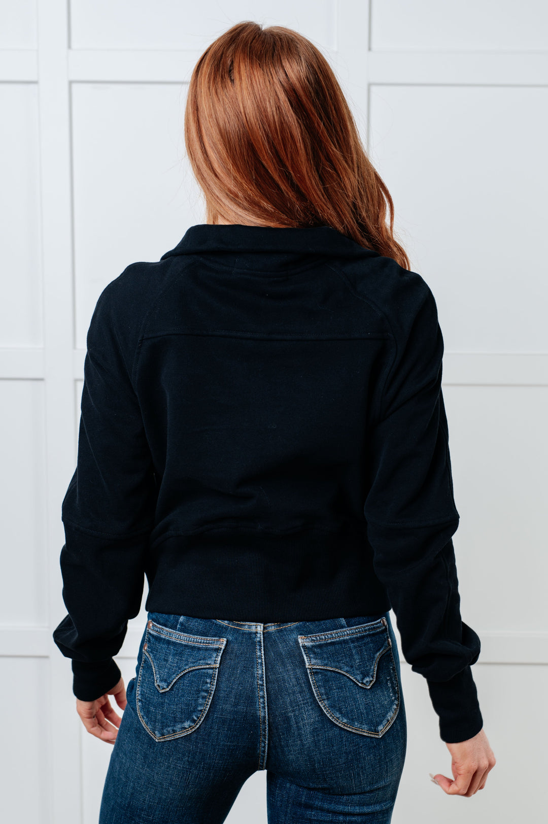 Under Her Spell Half Zip Pullover in Black-Sweaters/Sweatshirts-Inspired by Justeen-Women's Clothing Boutique