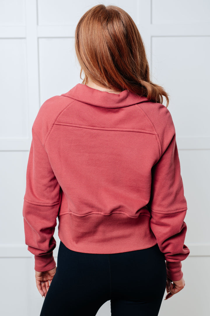 Under Her Spell Half Zip Pullover in Mauve-Sweaters/Sweatshirts-Inspired by Justeen-Women's Clothing Boutique