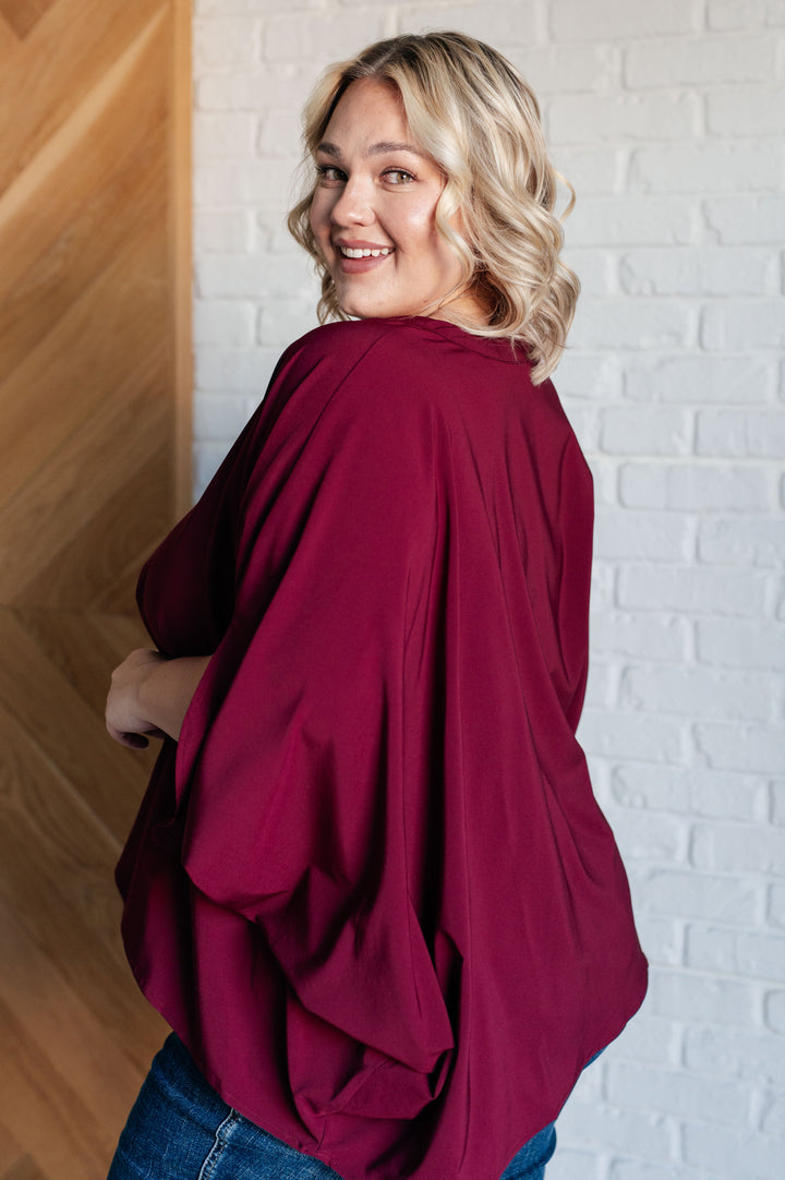 Universal Philosophy Blouse in Wine-110 Long Sleeve Tops-Inspired by Justeen-Women's Clothing Boutique