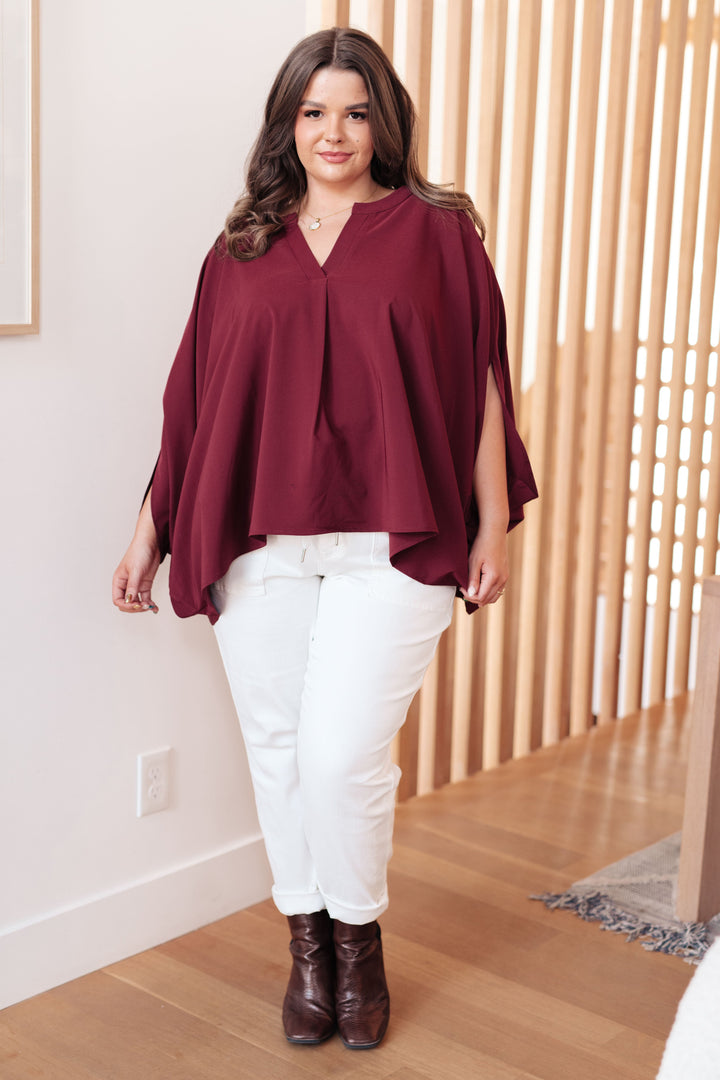 Universal Philosophy Blouse in Wine-110 Long Sleeve Tops-Inspired by Justeen-Women's Clothing Boutique