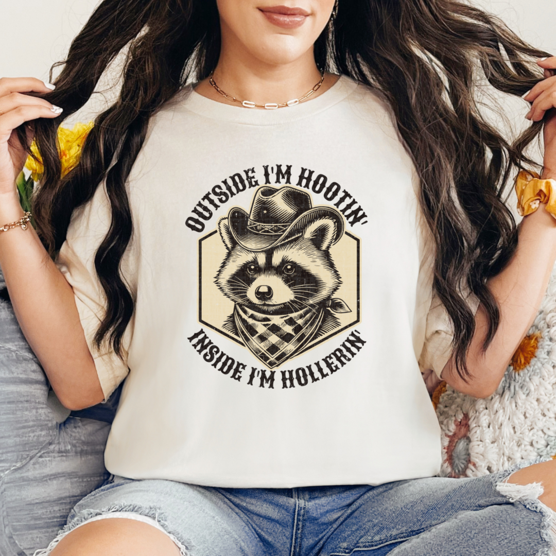 Outside I'm Hootin' Inside I'm Hollerin' Graphic Tee-Womens-Inspired by Justeen-Women's Clothing Boutique