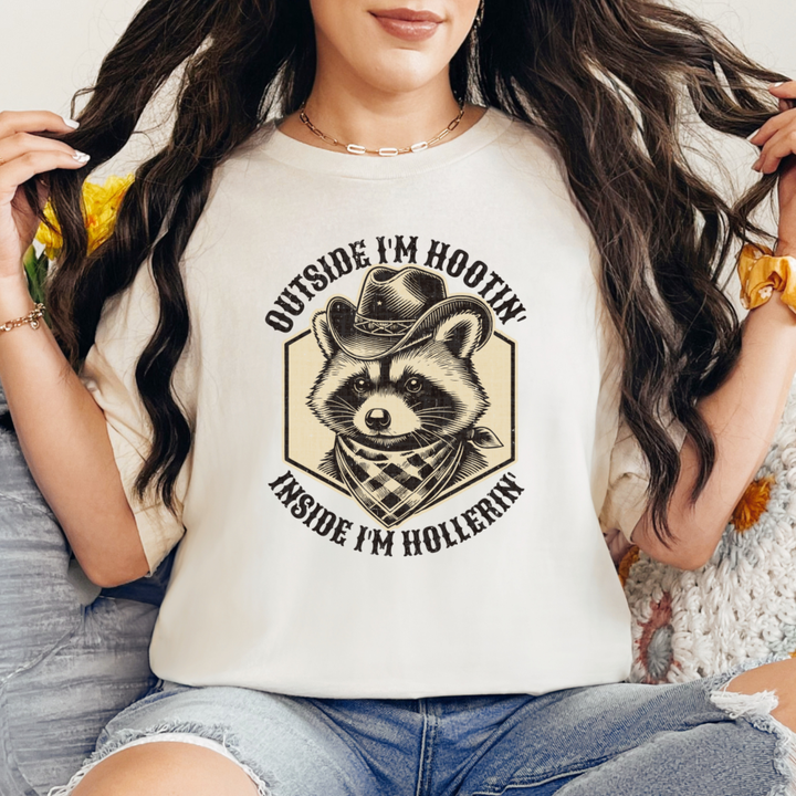 Outside I'm Hootin' Inside I'm Hollerin' Graphic Tee-Womens-Inspired by Justeen-Women's Clothing Boutique