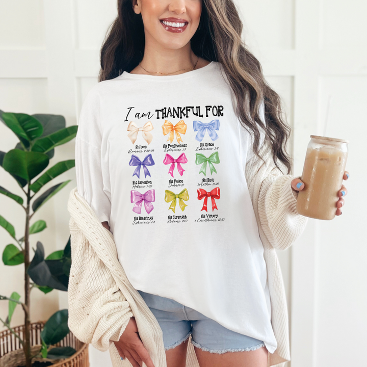 I'm Thankful Bows Graphic Tee-Womens-Inspired by Justeen-Women's Clothing Boutique