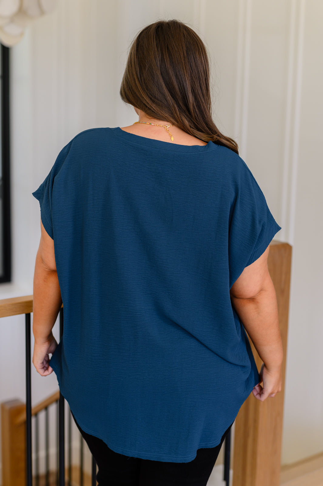 Very Much Needed V-Neck Top in Teal-100 Short Sleeve Tops-Inspired by Justeen-Women's Clothing Boutique