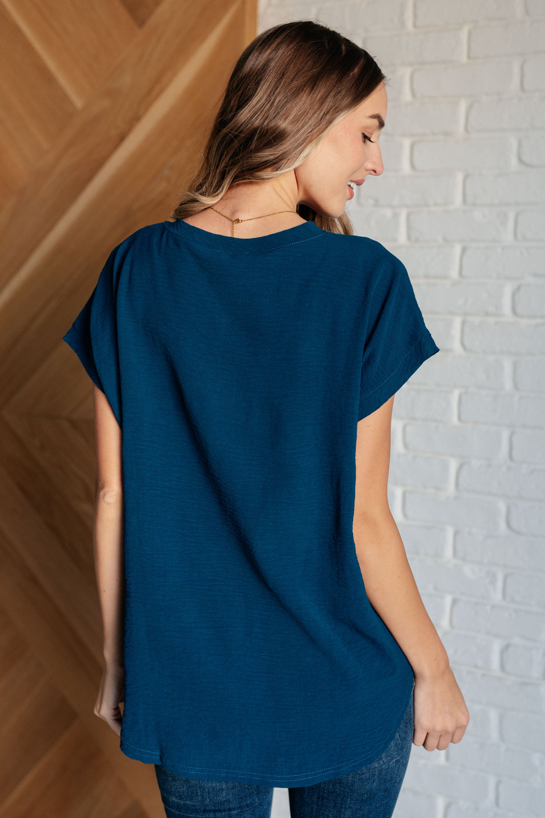 Very Much Needed V-Neck Top in Teal-100 Short Sleeve Tops-Inspired by Justeen-Women's Clothing Boutique