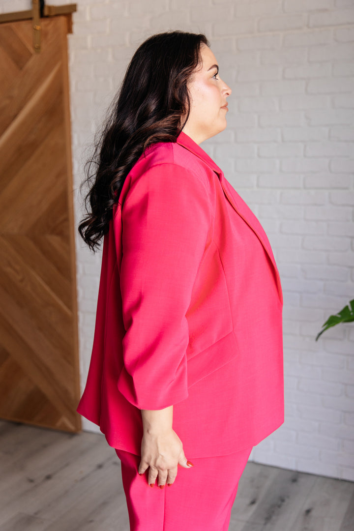 Vigilante Stuff Blazer in Hot Pink-Outerwear-Inspired by Justeen-Women's Clothing Boutique