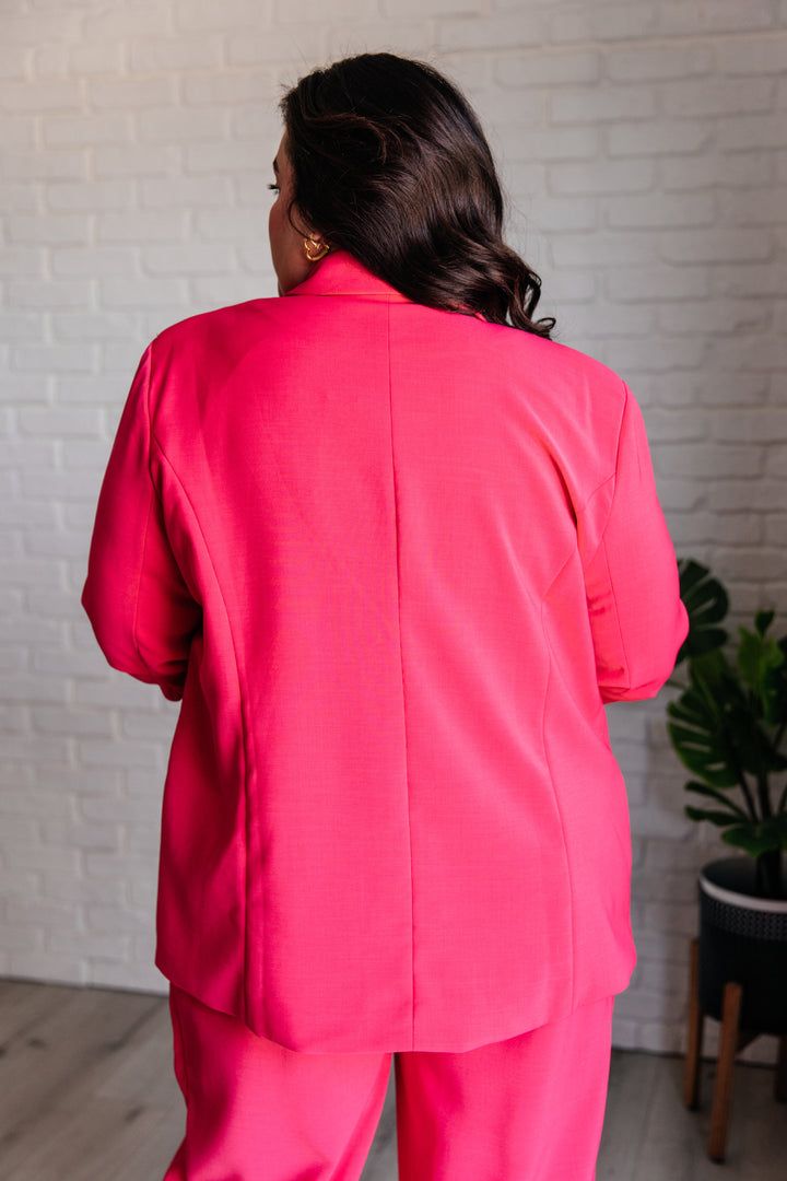 Vigilante Stuff Blazer in Hot Pink-Outerwear-Inspired by Justeen-Women's Clothing Boutique