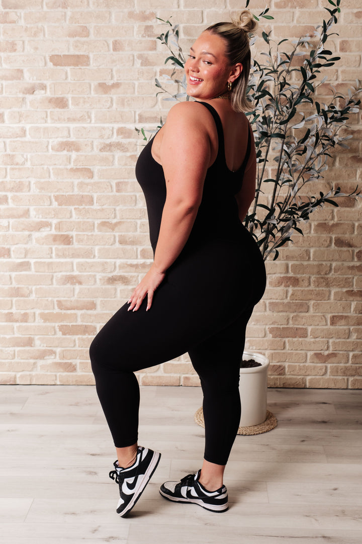 Way to Push Active Bodysuit in Black-Tank Tops-Inspired by Justeen-Women's Clothing Boutique