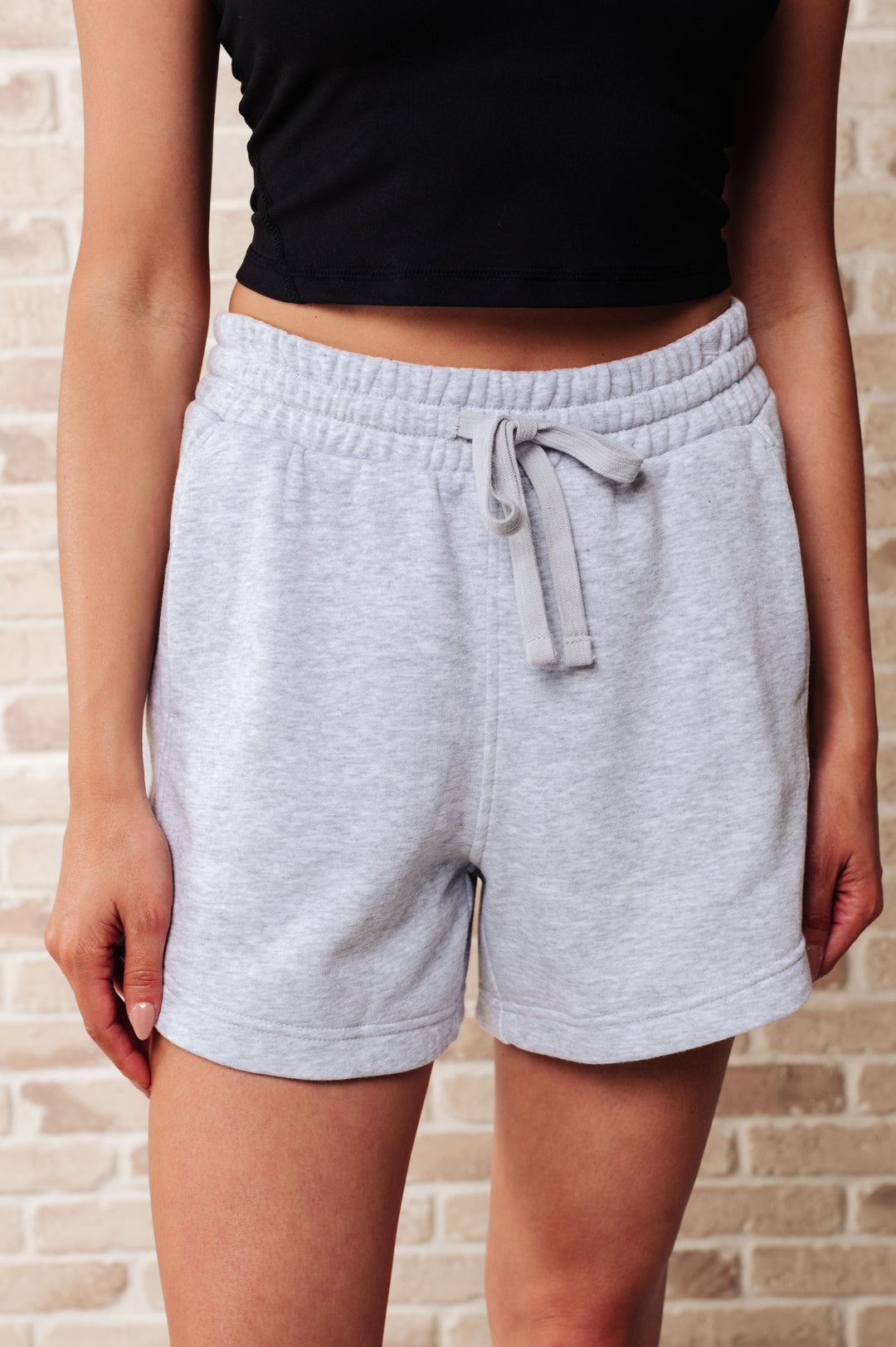 We're Only Getting Better Drawstring Shorts in Grey-Shorts-Inspired by Justeen-Women's Clothing Boutique