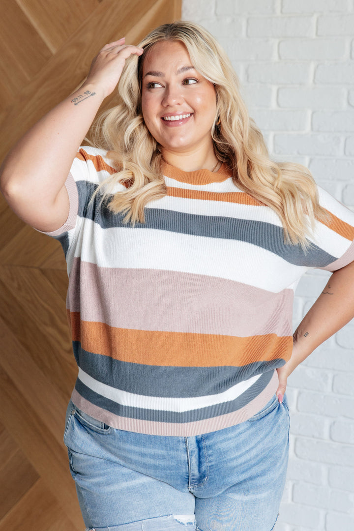 Whatever I Feel Like Striped Top-Short Sleeve Tops-Inspired by Justeen-Women's Clothing Boutique