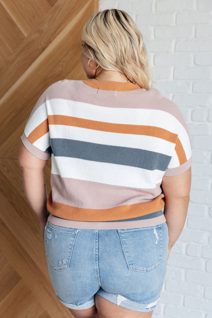 Whatever I Feel Like Striped Top-Short Sleeve Tops-Inspired by Justeen-Women's Clothing Boutique