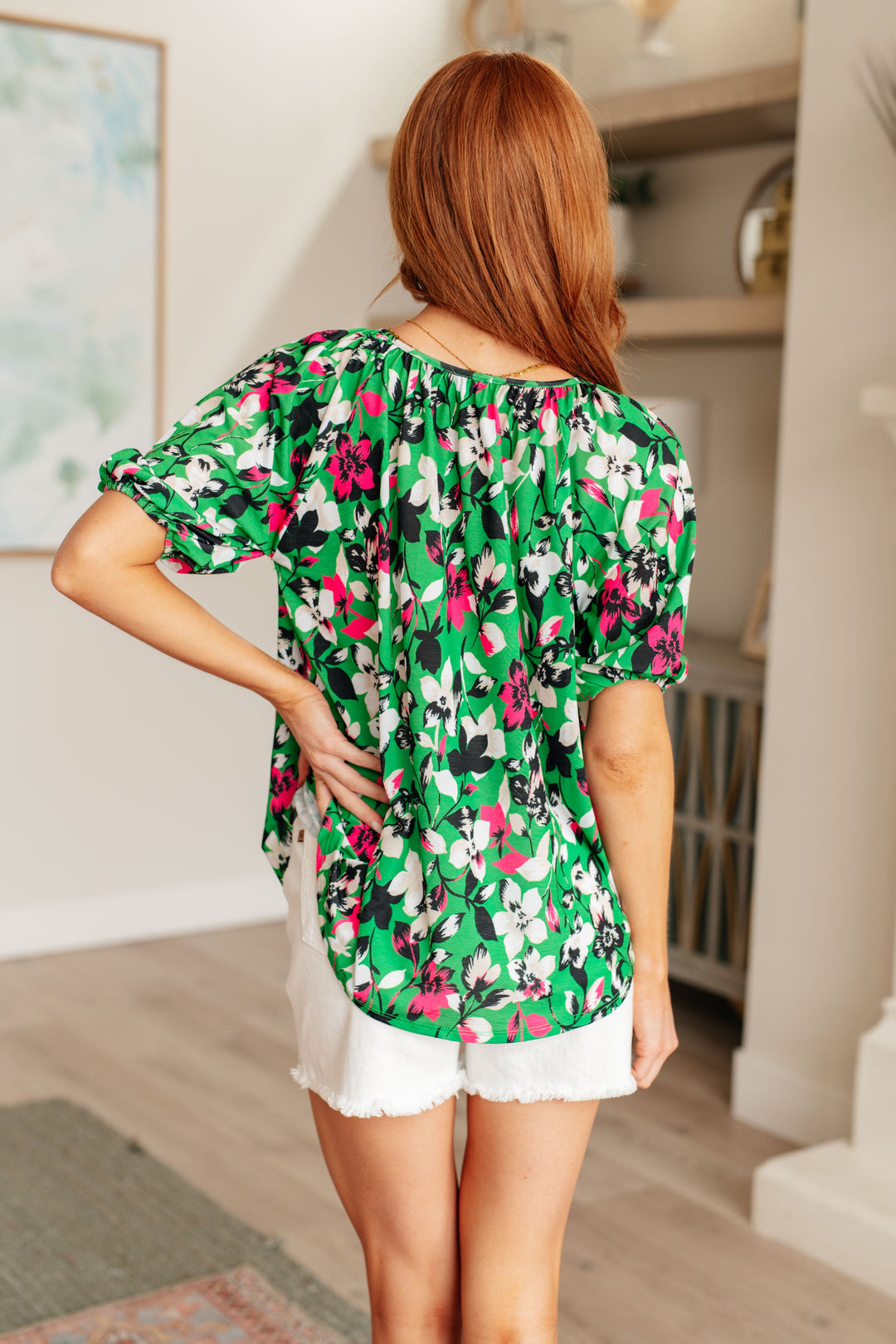 Wild and Bright Floral Top-100 Short Sleeve Tops-Inspired by Justeen-Women's Clothing Boutique in Chicago, Illinois