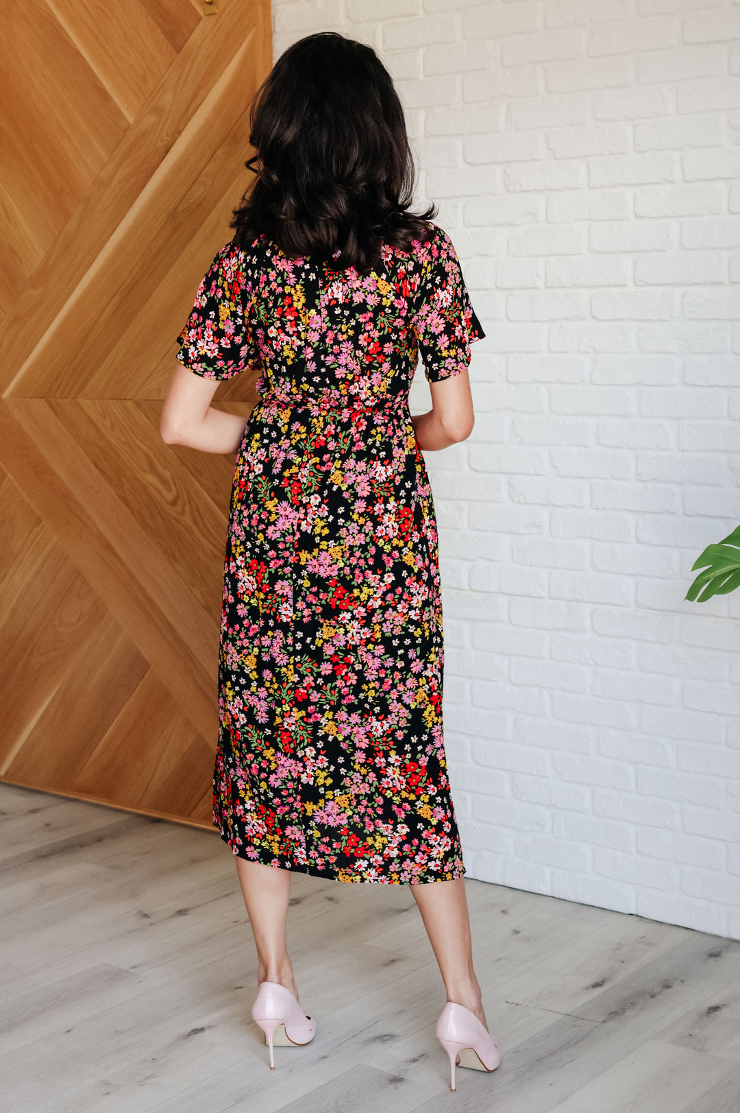 Wildflower and Barley V-Neck Button Up Dress-Dresses-Inspired by Justeen-Women's Clothing Boutique