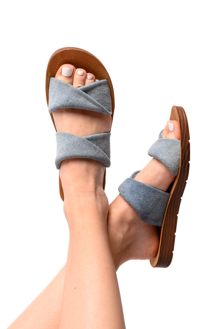 With a Twist Sandal in Denim-Shoes-Inspired by Justeen-Women's Clothing Boutique