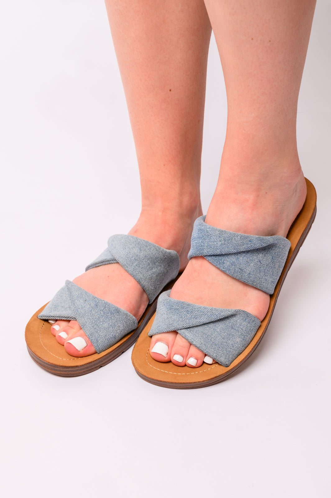 With a Twist Sandal in Denim-Shoes-Inspired by Justeen-Women's Clothing Boutique