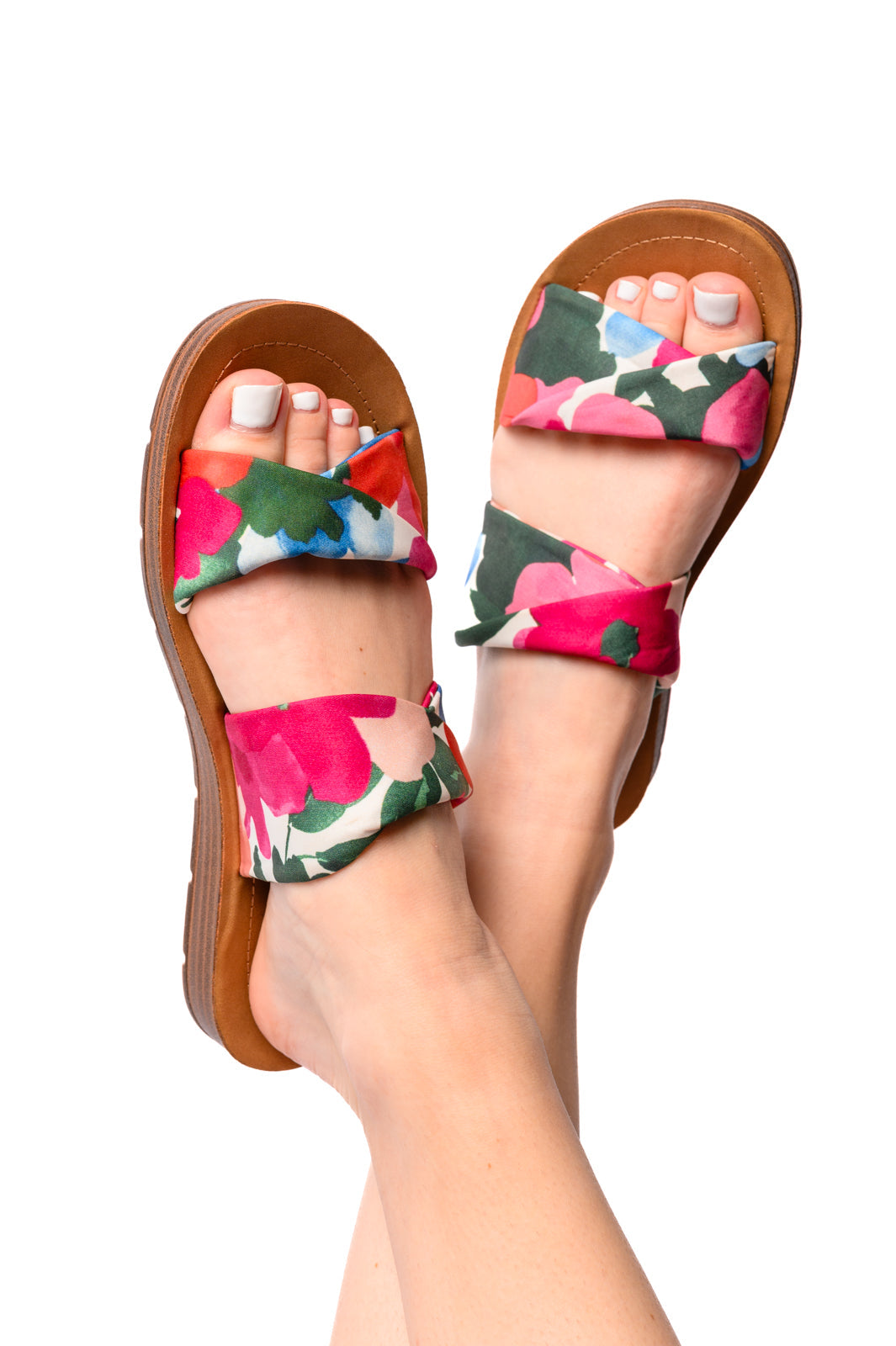 With a Twist Sandal in Flowers-Shoes-Inspired by Justeen-Women's Clothing Boutique