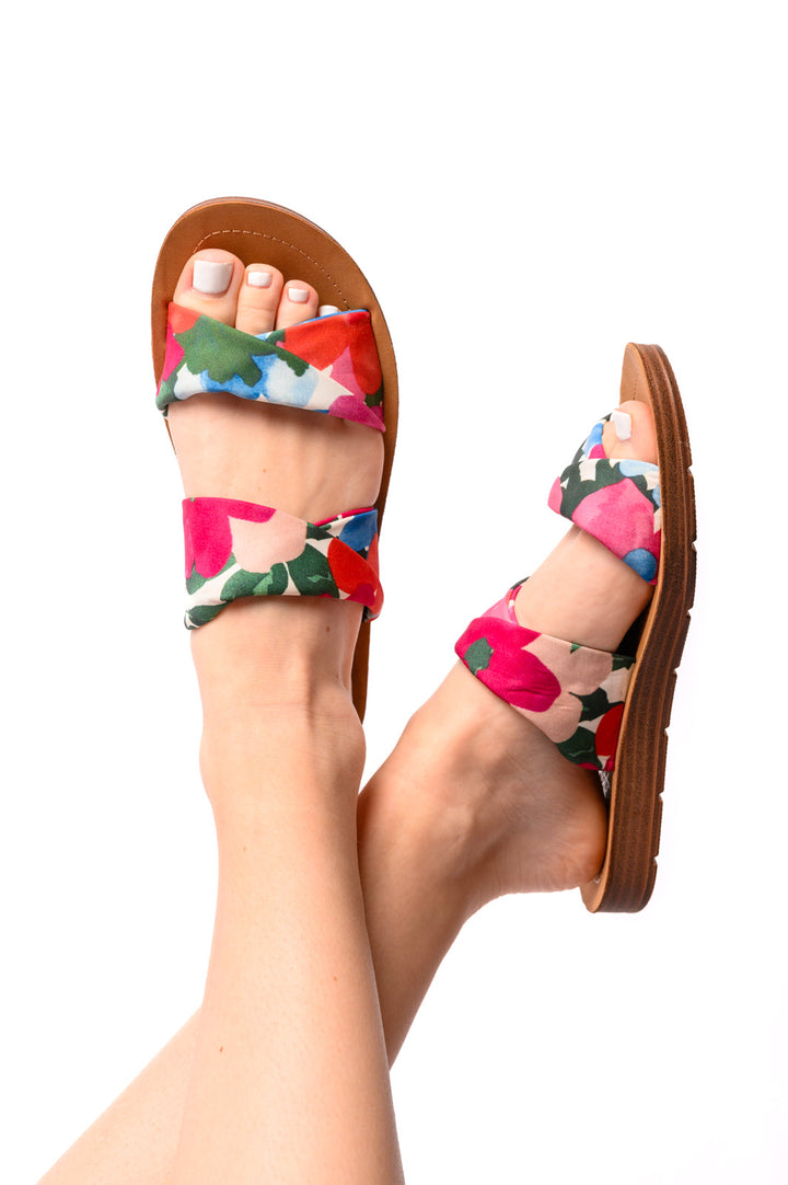 With a Twist Sandal in Flowers-Shoes-Inspired by Justeen-Women's Clothing Boutique