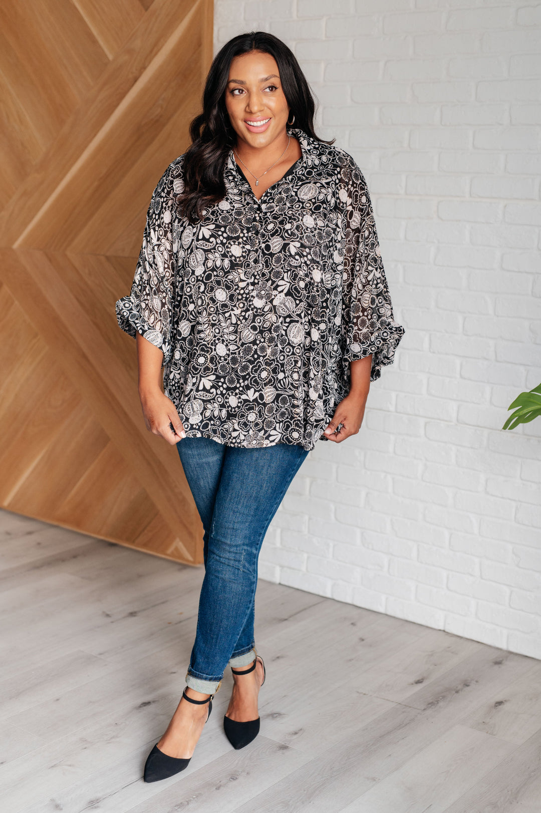 Work All Day Floral Top-110 Long Sleeve Tops-Inspired by Justeen-Women's Clothing Boutique