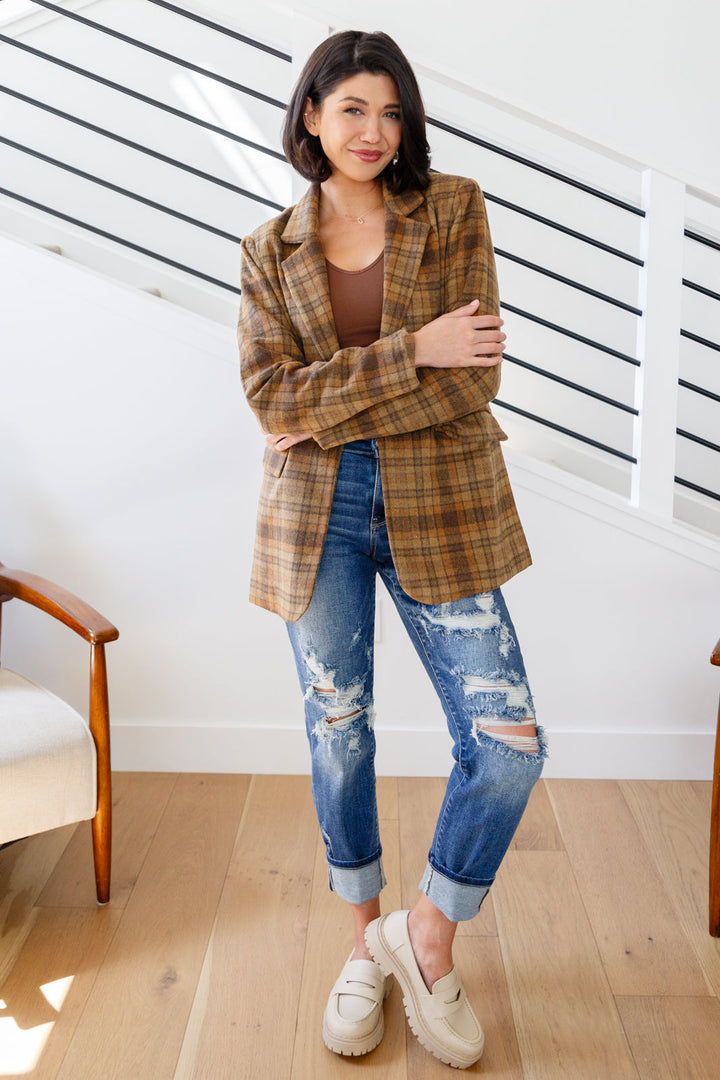 World Class Plaid Blazer-Outerwear-Inspired by Justeen-Women's Clothing Boutique