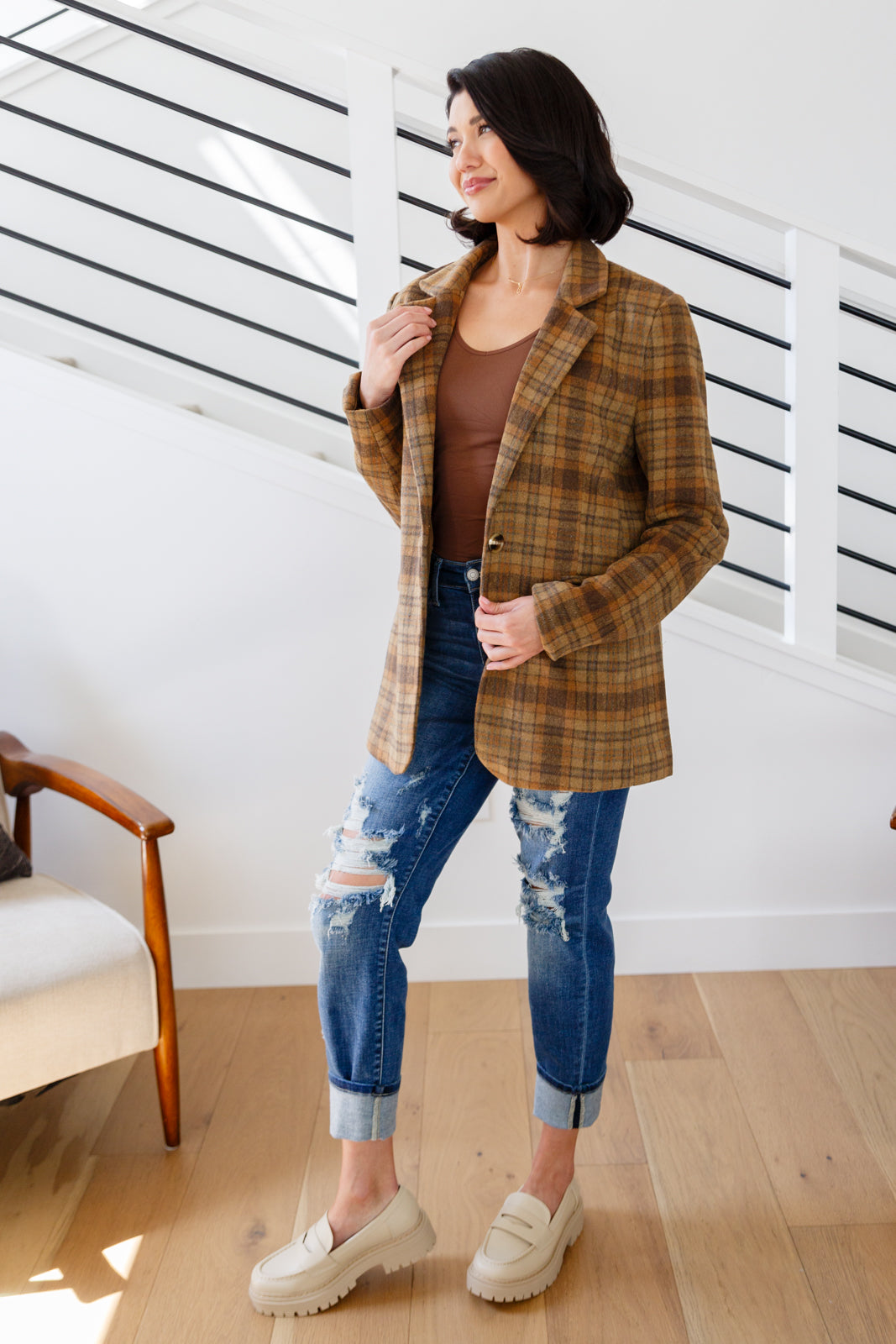 World Class Plaid Blazer-Outerwear-Inspired by Justeen-Women's Clothing Boutique