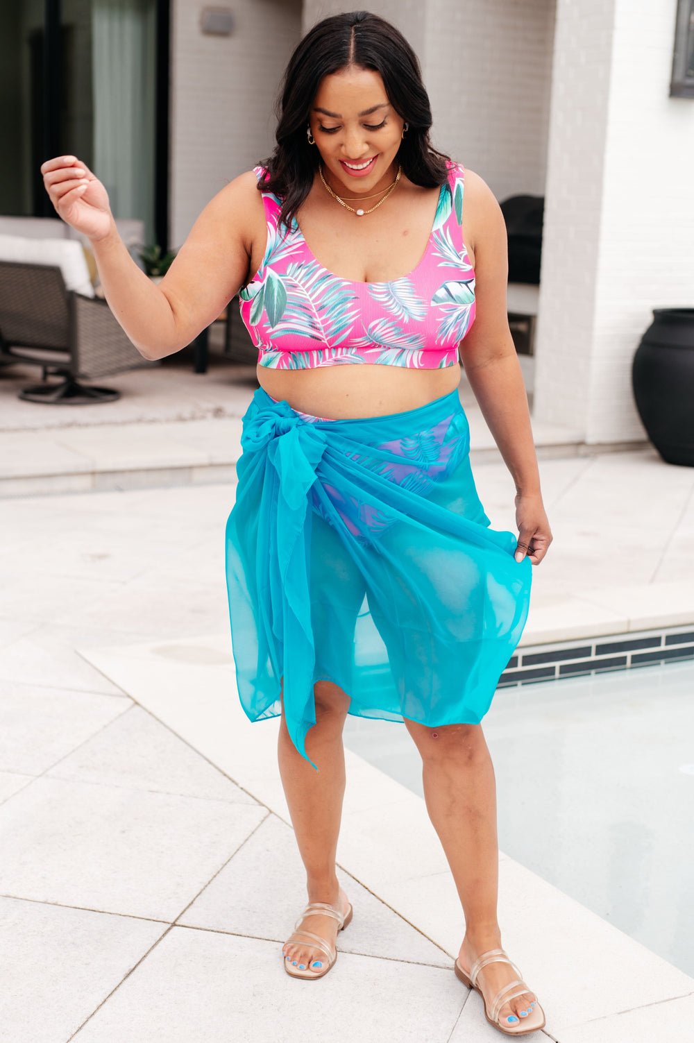 Wrapped In Summer Versatile Swim Cover in Teal-Swimwear-Inspired by Justeen-Women's Clothing Boutique in Chicago, Illinois