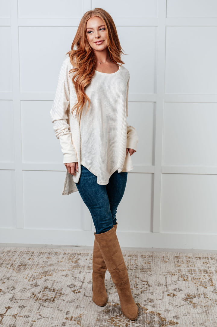 You're Too Kind Waffle Knit Top-110 Long Sleeve Tops-Inspired by Justeen-Women's Clothing Boutique