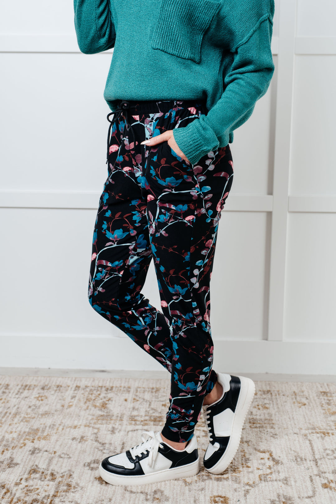 Your New Favorite Joggers in Luminescence Vine-Pants-Inspired by Justeen-Women's Clothing Boutique