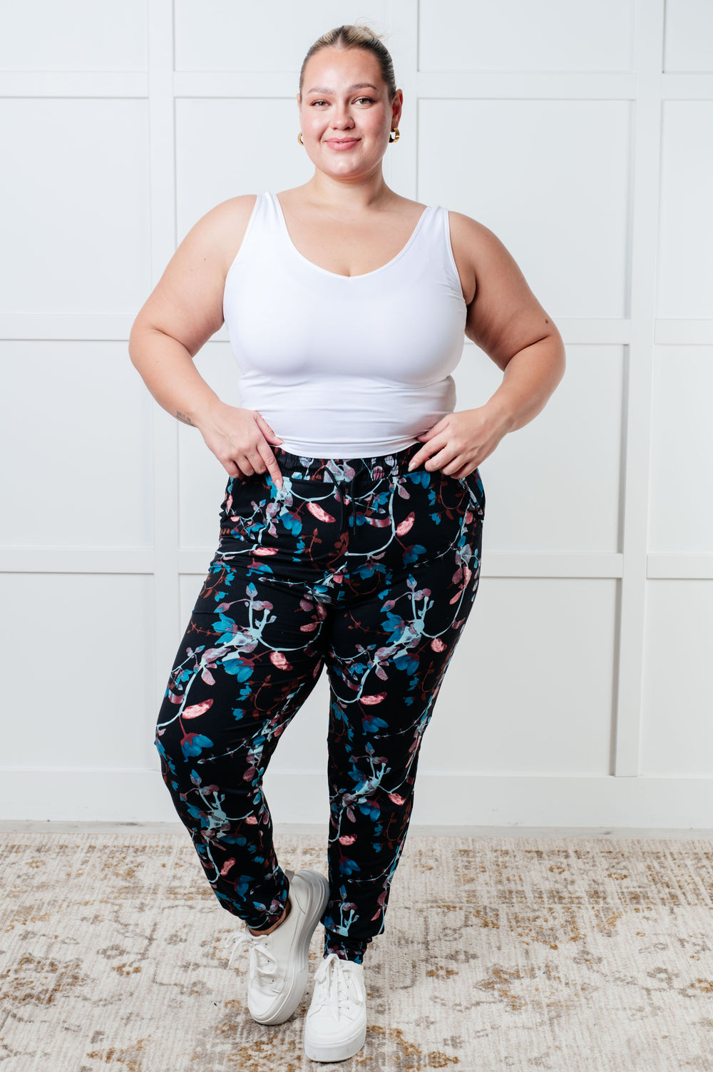 Your New Favorite Joggers in Luminescence Vine-Pants-Inspired by Justeen-Women's Clothing Boutique