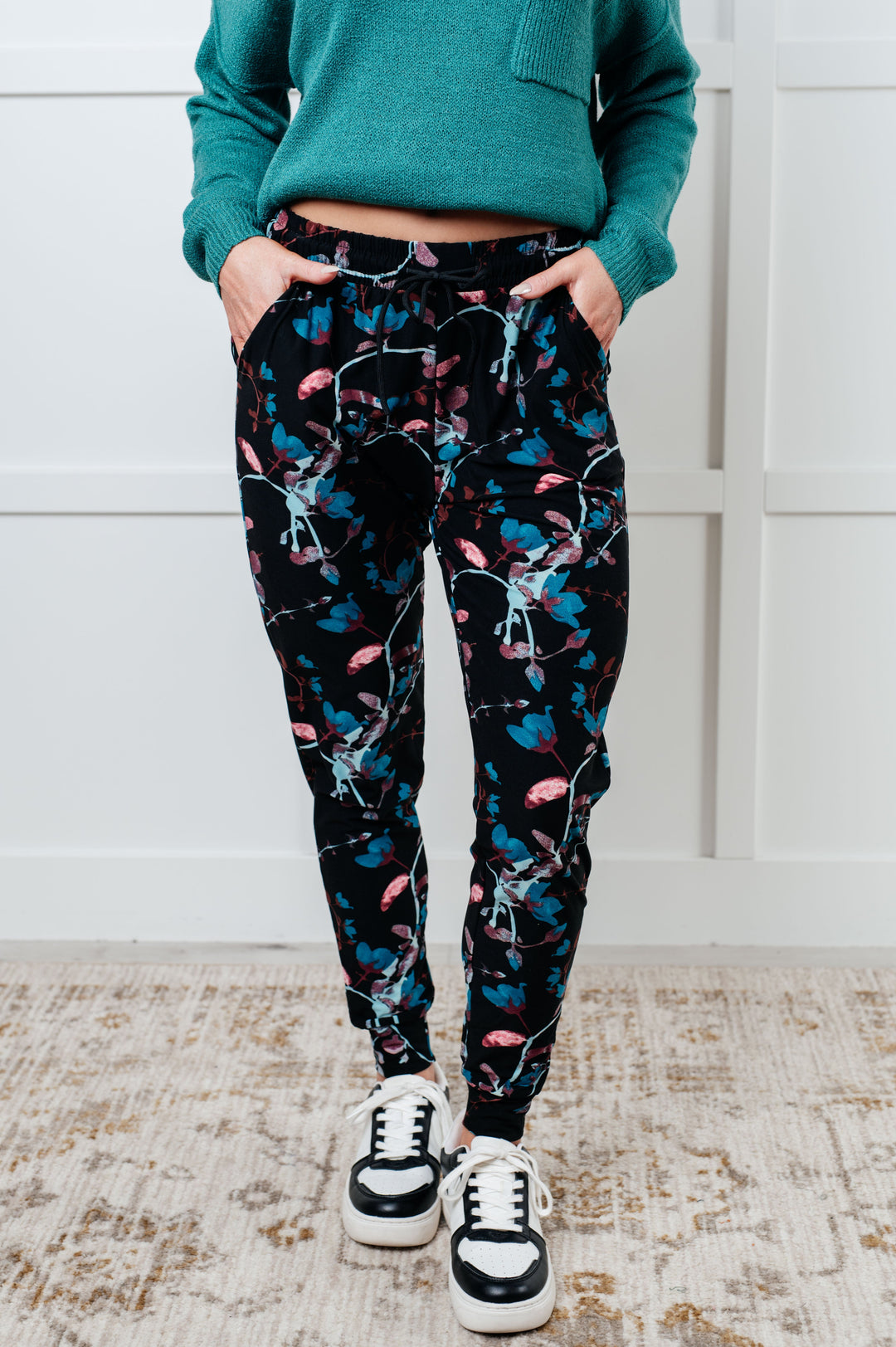 Your New Favorite Joggers in Luminescence Vine-Pants-Inspired by Justeen-Women's Clothing Boutique