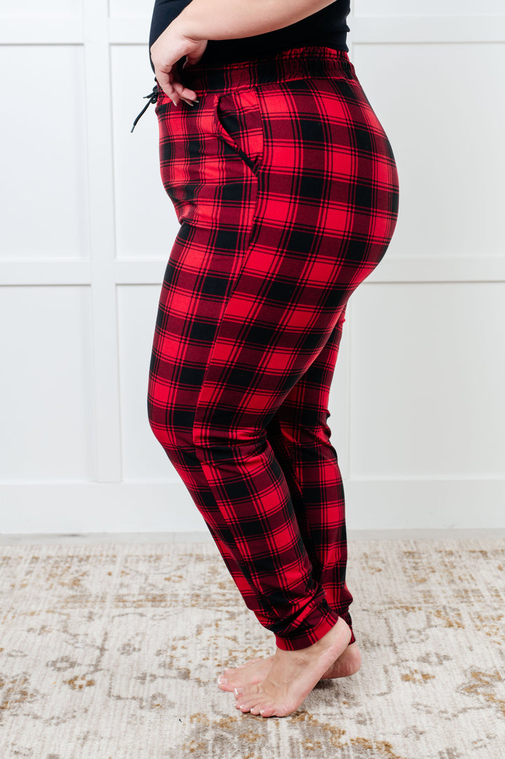 Your New Favorite Joggers in Red Plaid-Pants-Inspired by Justeen-Women's Clothing Boutique