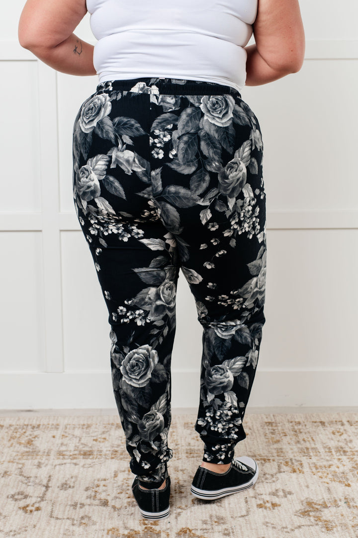 Your New Favorite Joggers in Rose Print-Pants-Inspired by Justeen-Women's Clothing Boutique