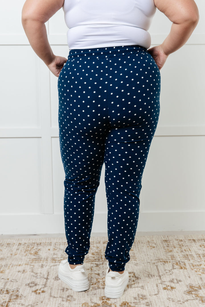 Your New Favorite Joggers in White Polka Dot-Pants-Inspired by Justeen-Women's Clothing Boutique