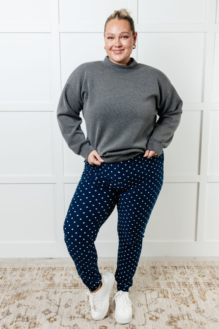 Your New Favorite Joggers in White Polka Dot-Pants-Inspired by Justeen-Women's Clothing Boutique