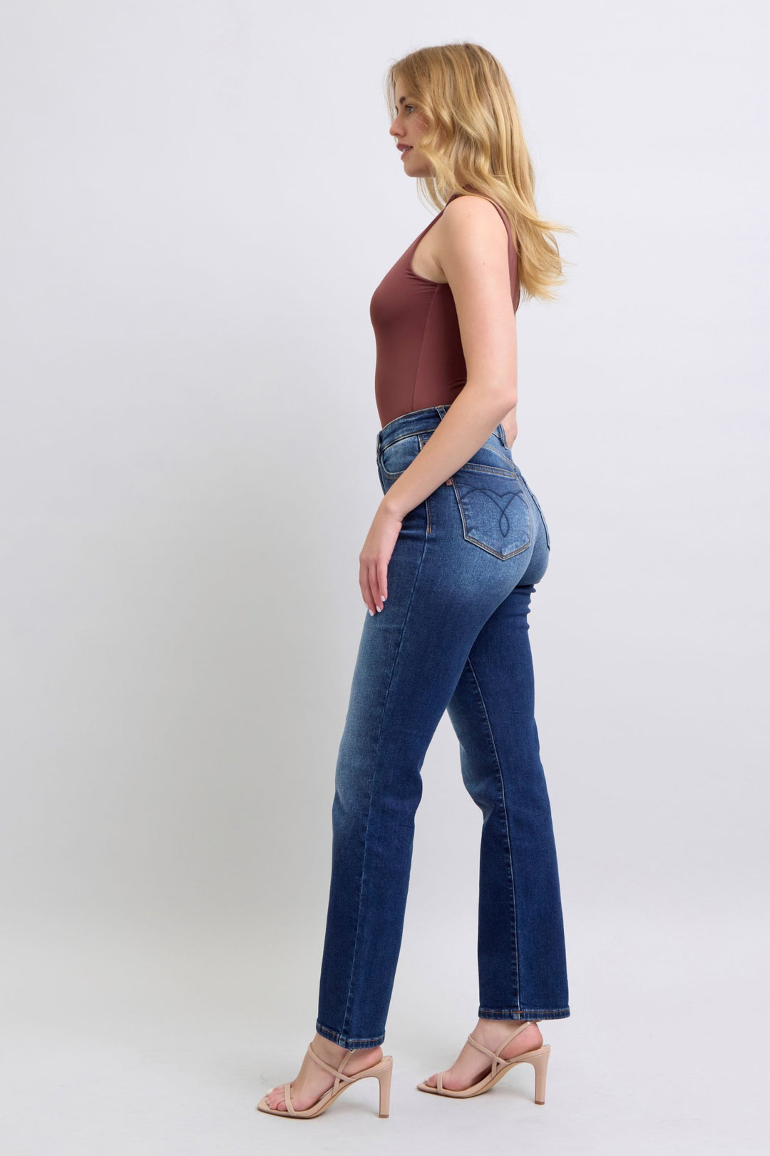 Judy Blue Full Size Washed Straight Leg Jeans with Pockets-Denim-Inspired by Justeen-Women's Clothing Boutique