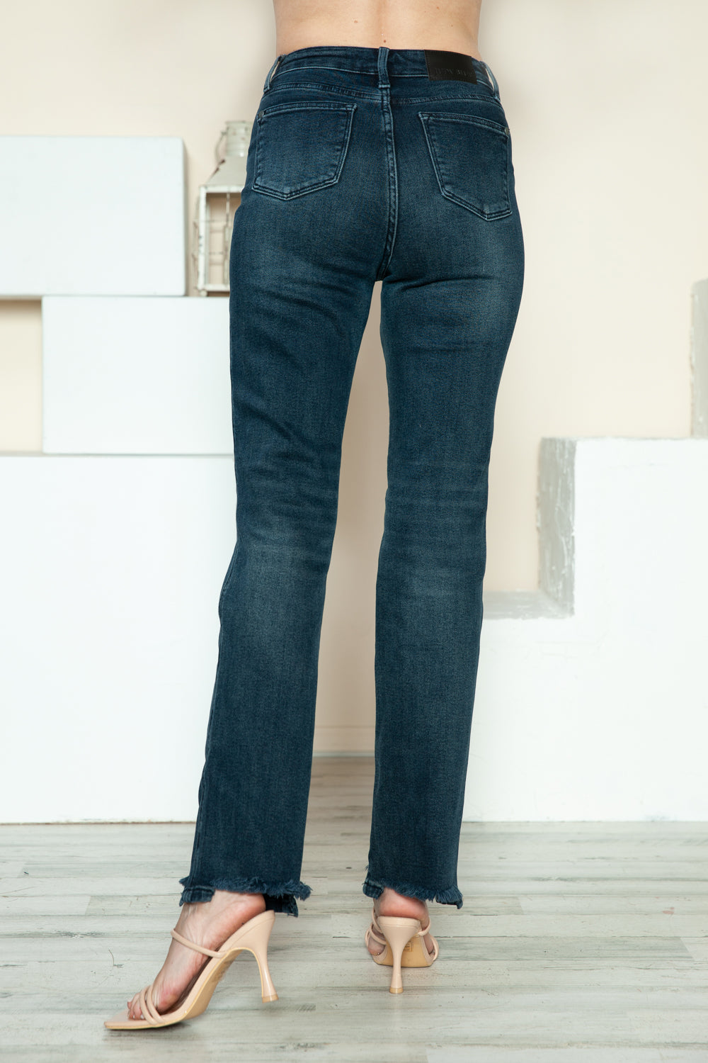 Judy Blue Full Size Button Fly Hem Destroy Straight Jeans-Denim-Inspired by Justeen-Women's Clothing Boutique