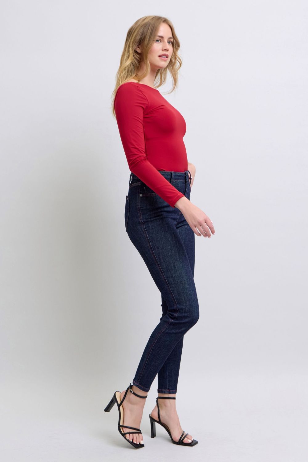 Judy Blue Full Size Heart Shaped Back Pockets Skinny Jeans-Denim-Inspired by Justeen-Women's Clothing Boutique