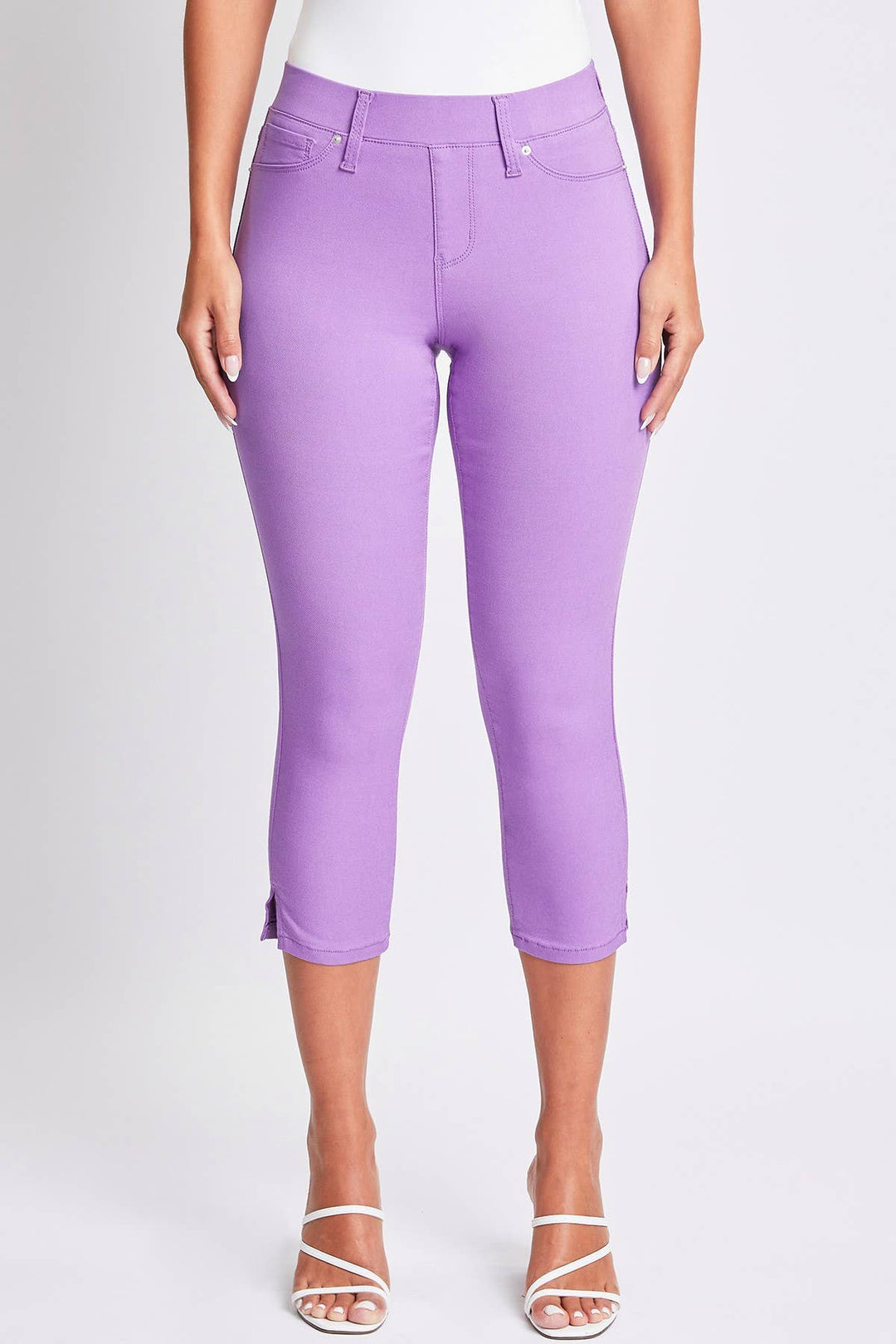 YMI Hyperstretch Pull On Capri Pants, Hydrangea-Pants-Inspired by Justeen-Women's Clothing Boutique in Chicago, Illinois