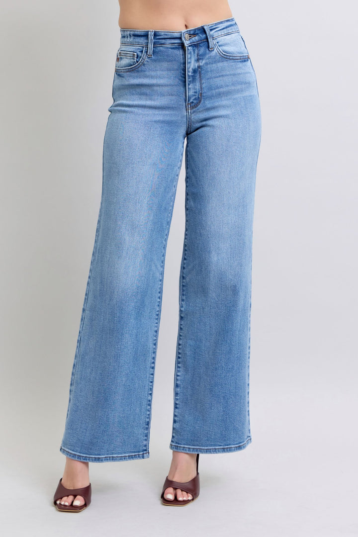 Judy Blue Full Size Wide Leg Jeans with Pockets-Denim-Inspired by Justeen-Women's Clothing Boutique