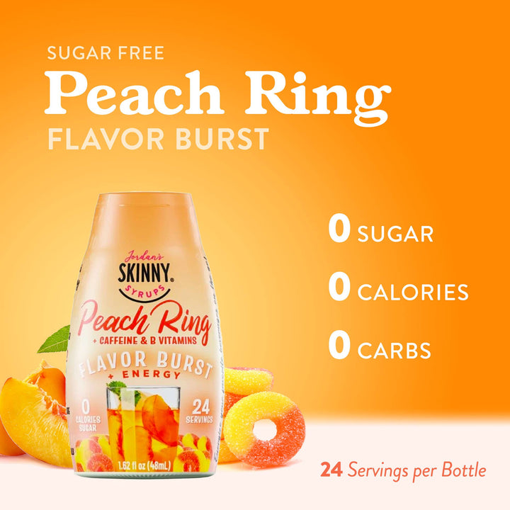 Jordan's Skinny Mixes, Sugar Free Peach Ring + Energy Flavor Burst-Beverages-Inspired by Justeen-Women's Clothing Boutique in Chicago, Illinois