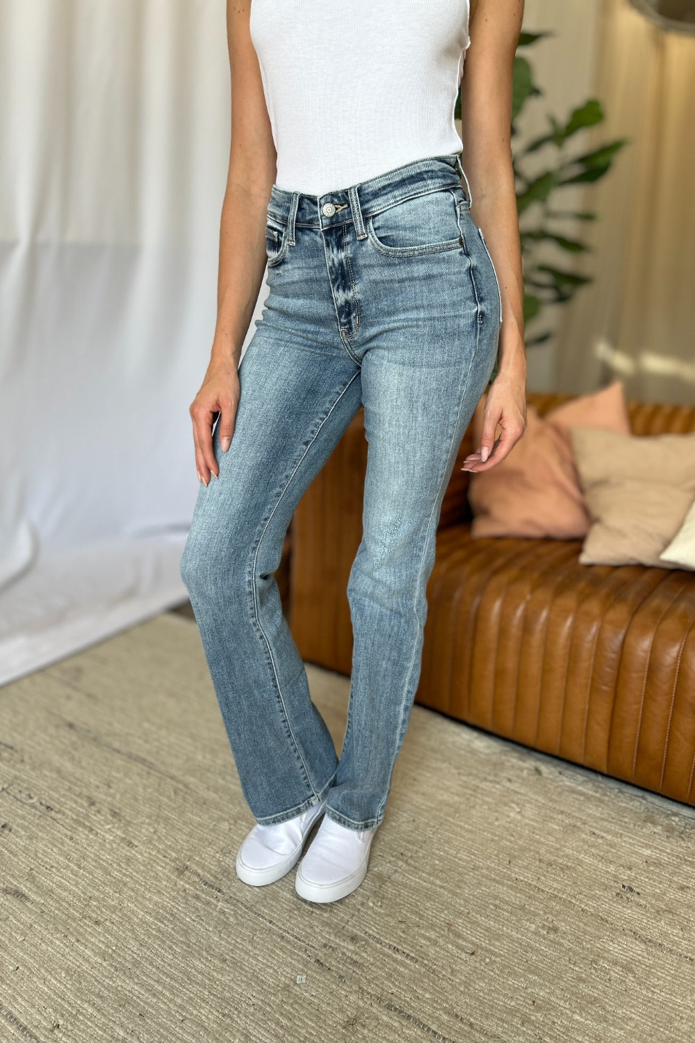 Judy Blue Full Size Medium Rise Bootcut Jeans-Denim-Inspired by Justeen-Women's Clothing Boutique