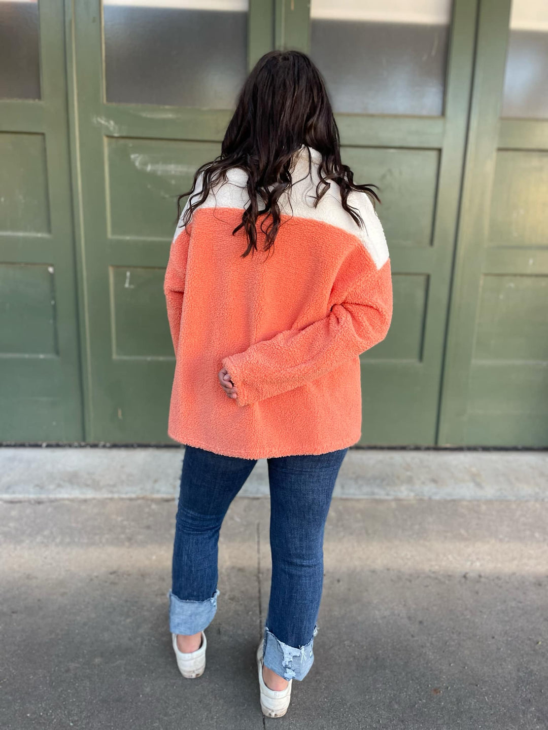 PREORDER: Half Zip Fleece Pullover in Sherbet-Womens-Inspired by Justeen-Women's Clothing Boutique